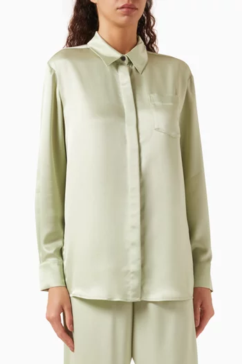Riley Boyfriend Shirt in Satin
