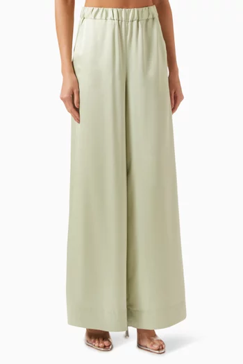 Auggie Wide-leg Pants in Satin