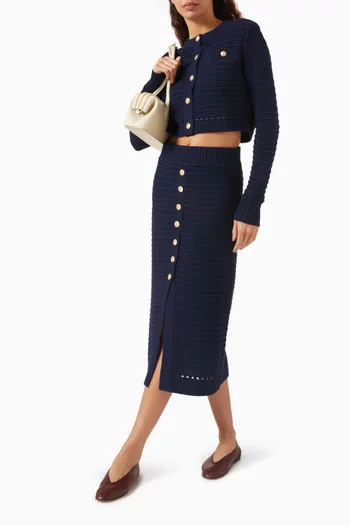 Tani Knit Pencil Skirt in Mercerised Cotton