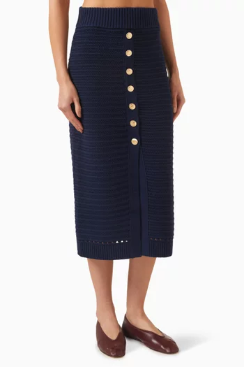 Tani Knit Pencil Skirt in Mercerised Cotton
