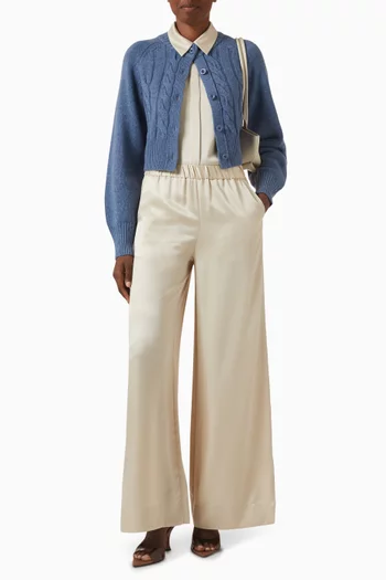 Rita Cable-knit Cardigan in Cashmere-blend