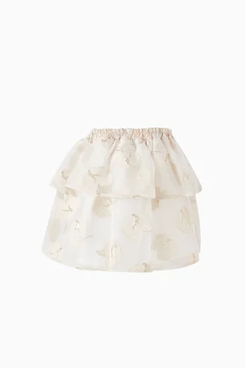 Jacquard Floral Print Skirt
