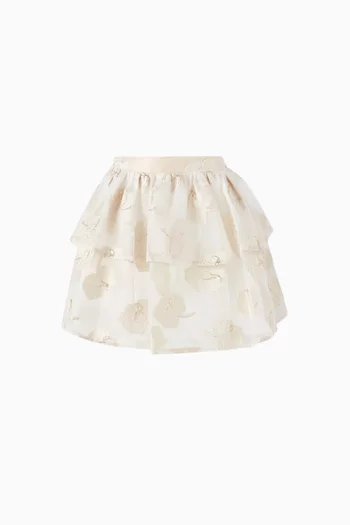 Jacquard Floral Print Skirt