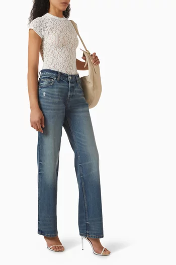 Lo-waist Baggy Jeans in Denim