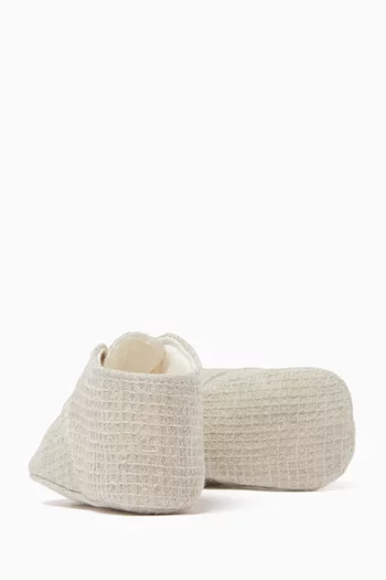 Waffle Lace-up Boots in Linen