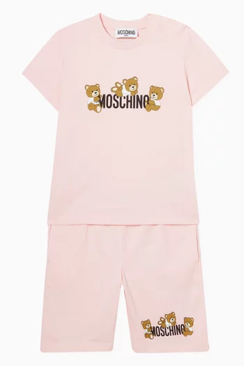 Teddy T-shirt & Shorts Set in Cotton