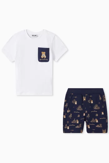 Baby Teddy T-shirt & Shorts Set in Cotton