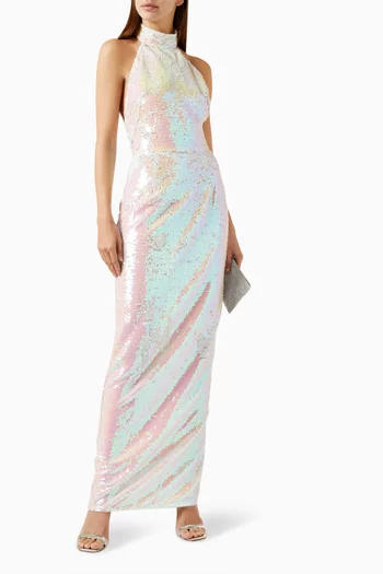 Coco Sequin-embellished Halterneck Gown