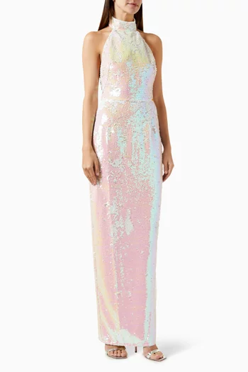 Coco Sequin-embellished Halterneck Gown