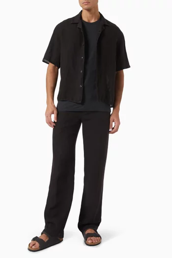 Floral Embroidered Shirt in Linen