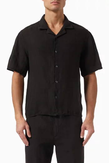 Floral Embroidered Shirt in Linen