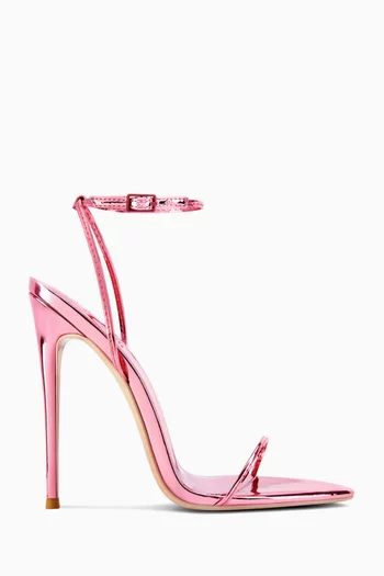 Andx 120 Sandals in Faux Metallic Leather