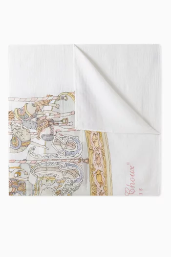Grand Carousel-print Blanket in Organic Cotton