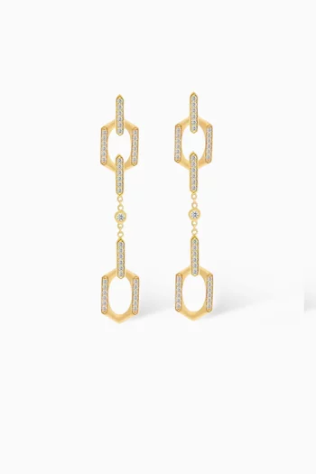 Links Diamond Earrings in 18kt Yellow Gold