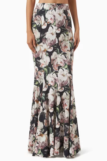 Printed Fishtail Skirt