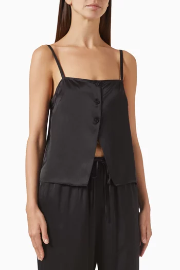 The Button Cami Top in Silk