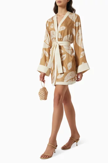 Marek Belted Mini Dress in Sateen
