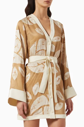 Marek Belted Mini Dress in Sateen