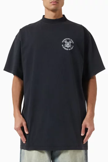 Oversized Key Crest T-Shirt in Vintage Jersey