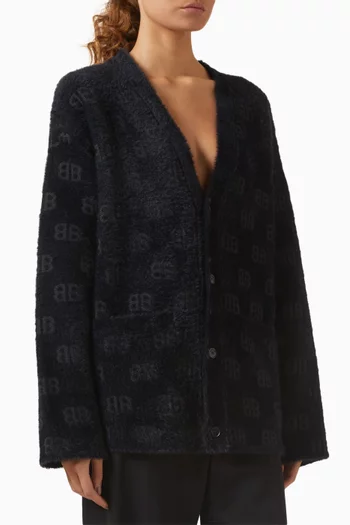 Furry Cardigan in Wool-knit