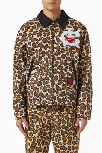 Leopard-print Work Jacket in Cotton