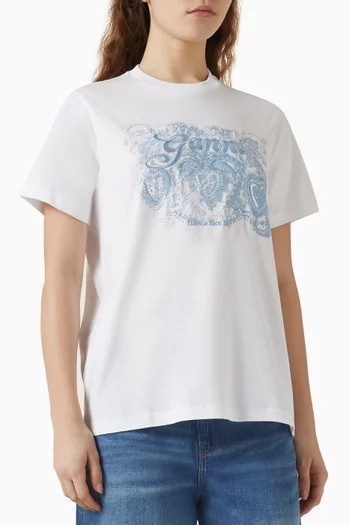 Lace-print T-shirt in Jersey