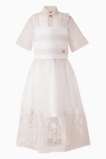 Floral Embroidered Skirt in Organza