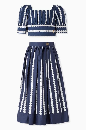 Embroidered Maxi Skirt in Cotton