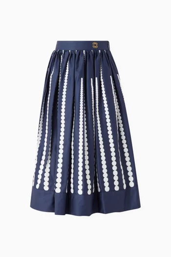 Embroidered Maxi Skirt in Cotton