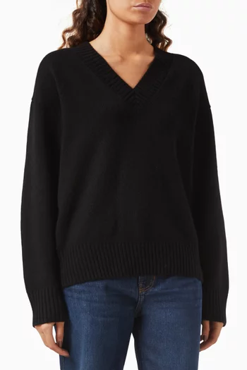 Jadey V-neck Oversized Sweater in Cashmere