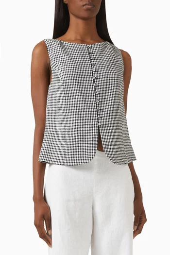 Addison Top in Linen