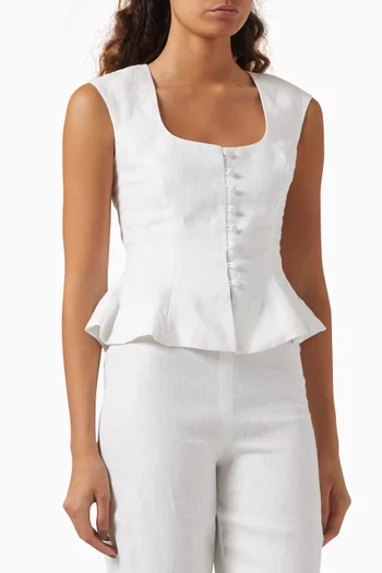 Paolina Top in Linen