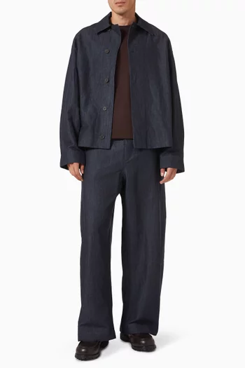Levy Curved Pants in Wool-blend