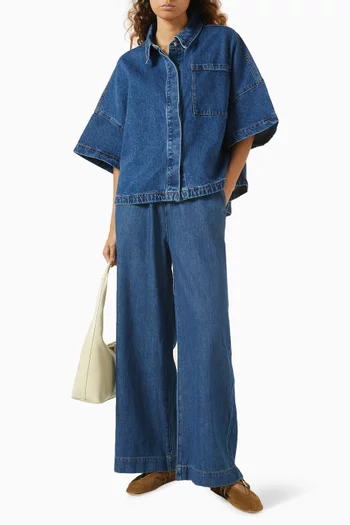 Elastic Waist Jeans in Denim