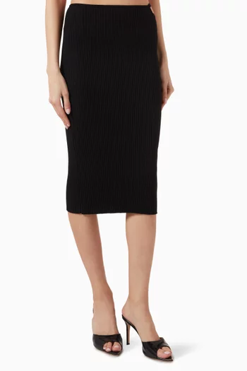 Loop Rib-knit Midi Skirt