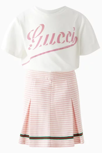 Embroidered Mini Skirt in Cotton