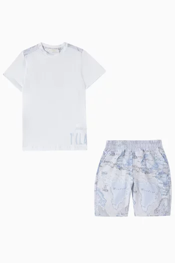Geo 1st T-shirt & Shorts Set in Cotton Jersey