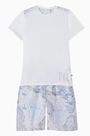 Geo 1st T-shirt & Shorts Set in Cotton Jersey