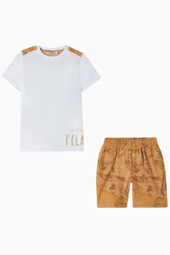 Geo 1st T-shirt & Shorts Set in Cotton Jersey