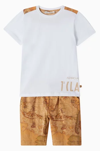 Geo 1st T-shirt & Shorts Set in Cotton Jersey