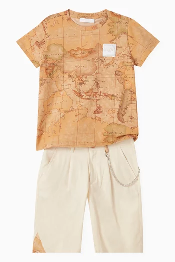 Geo Map T-shirt in Cotton