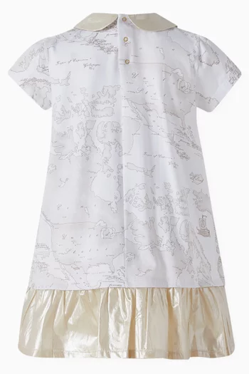 Bow Ruffled Dress in Cotton