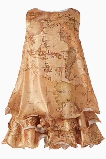 Geo Ruffled Dress