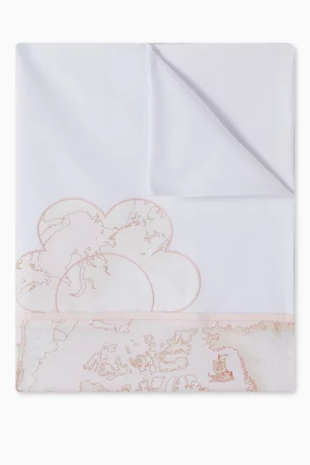 Geo Map Print Blanket in Cotton