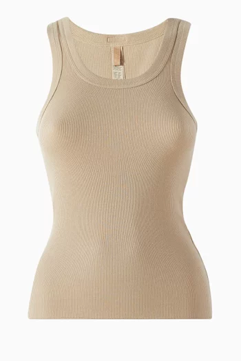 Cotton Rib Scoop Tank Top