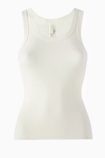 Cotton Rib Scoop Tank Top