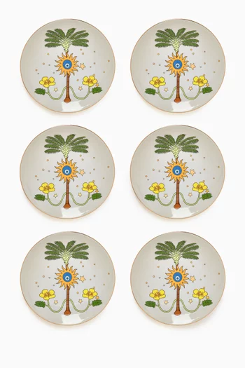 Nouri Dessert Plates in Porcelain, Set of 6