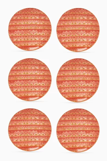 Sahara Dessert Plates in Porcelain, Set of 6