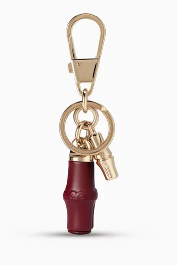 Bamboo Keyring in Gold-tone Metal