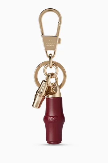 Bamboo Keyring in Gold-tone Metal